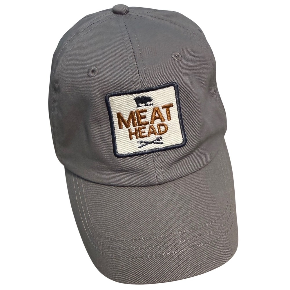 Meat Head Grey Cotton Baseball Cap Adjustable Dad Hat BBQ Grilling RN140673